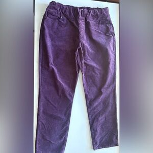 Coldwater Creek Black Raspberry Purple Corduroy pants 14P like new